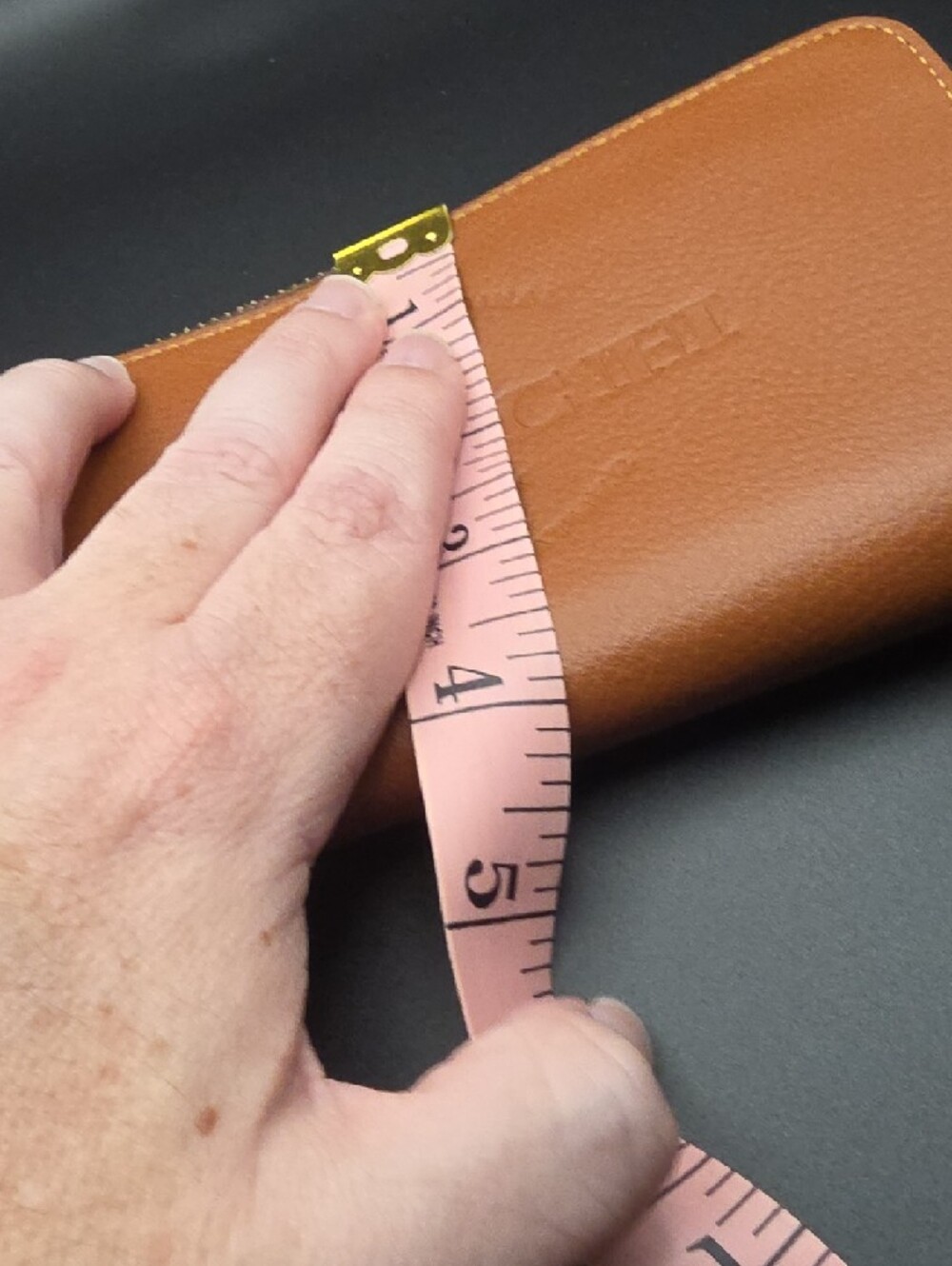 Coach Embossed Leather Zip Wallet in Tan Brown - Picture 11 of 11
